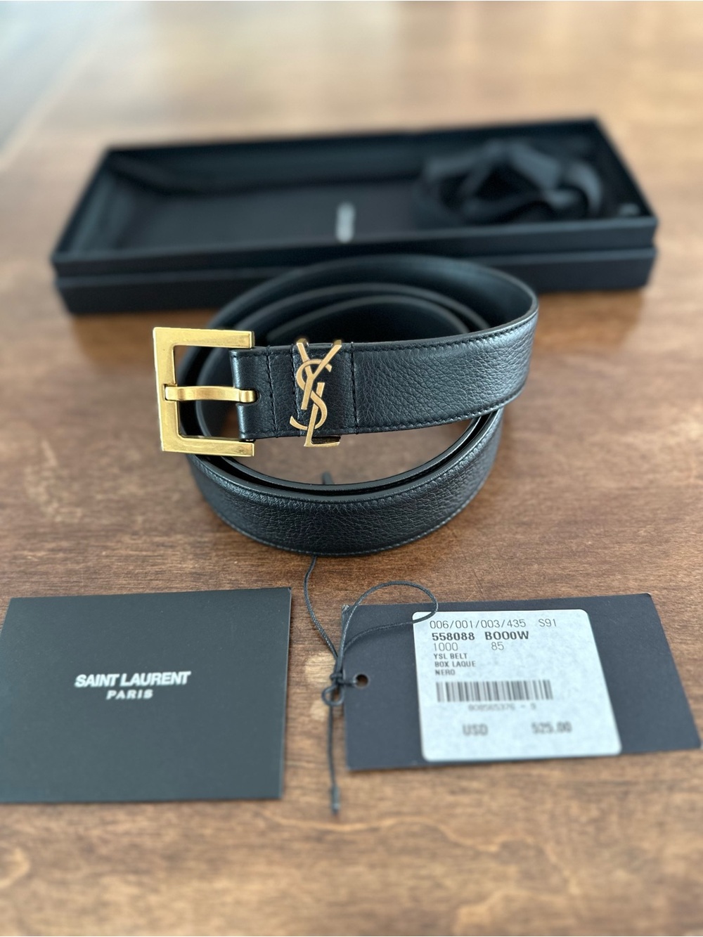 YSL CASSANDRE Leather Belt